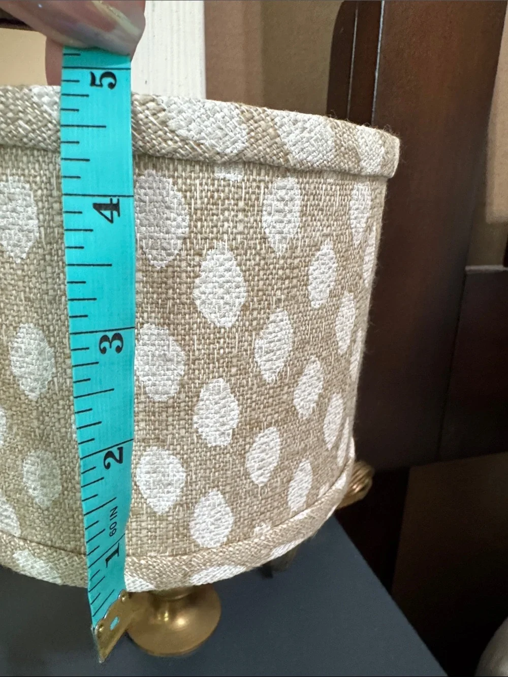 Ballard Designs Beige and White Textured Dot lamp Shade